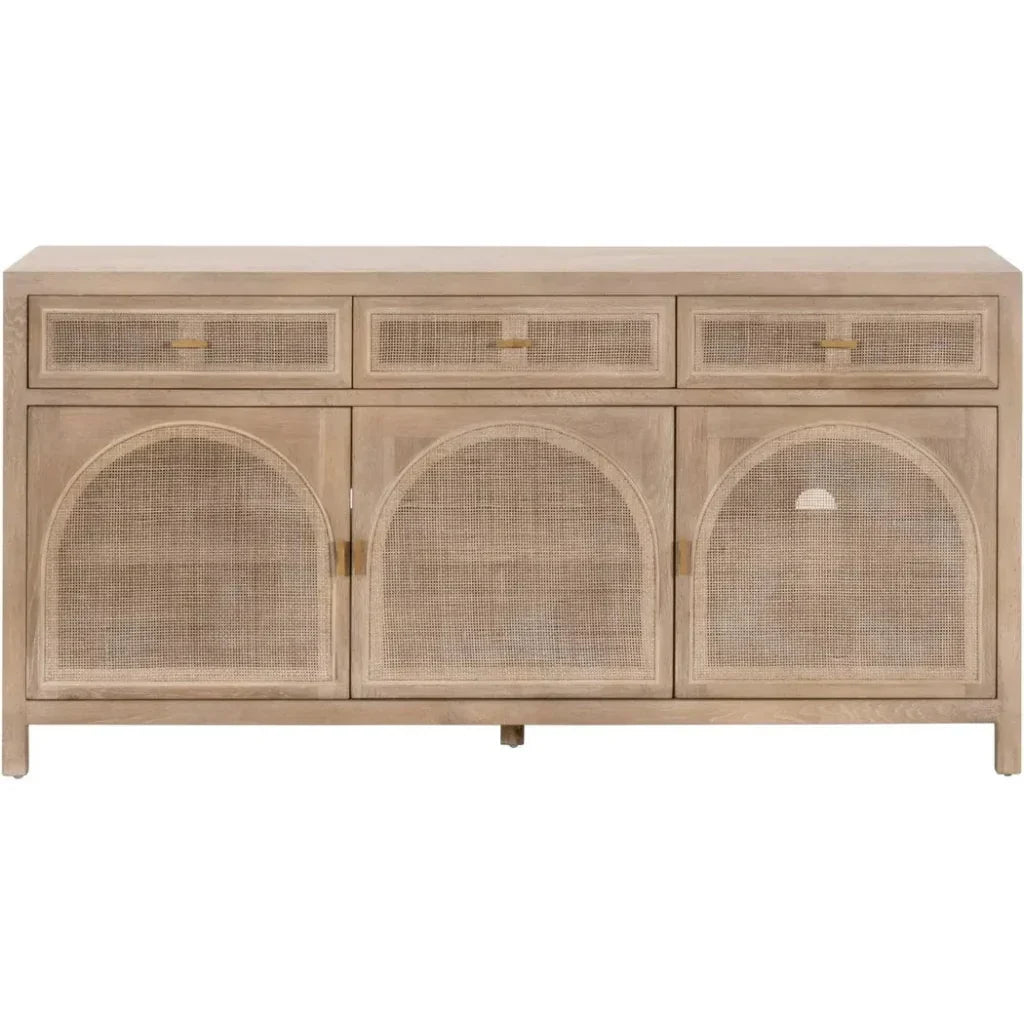 Cane Media Sideboard Smoke Oak Wood & Cane - LOOMLAN - Essentials For Living - Sideboards