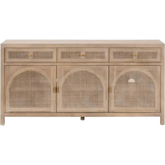 Cane Media Sideboard Smoke Oak Wood & Cane - LOOMLAN - Essentials For Living - Sideboards