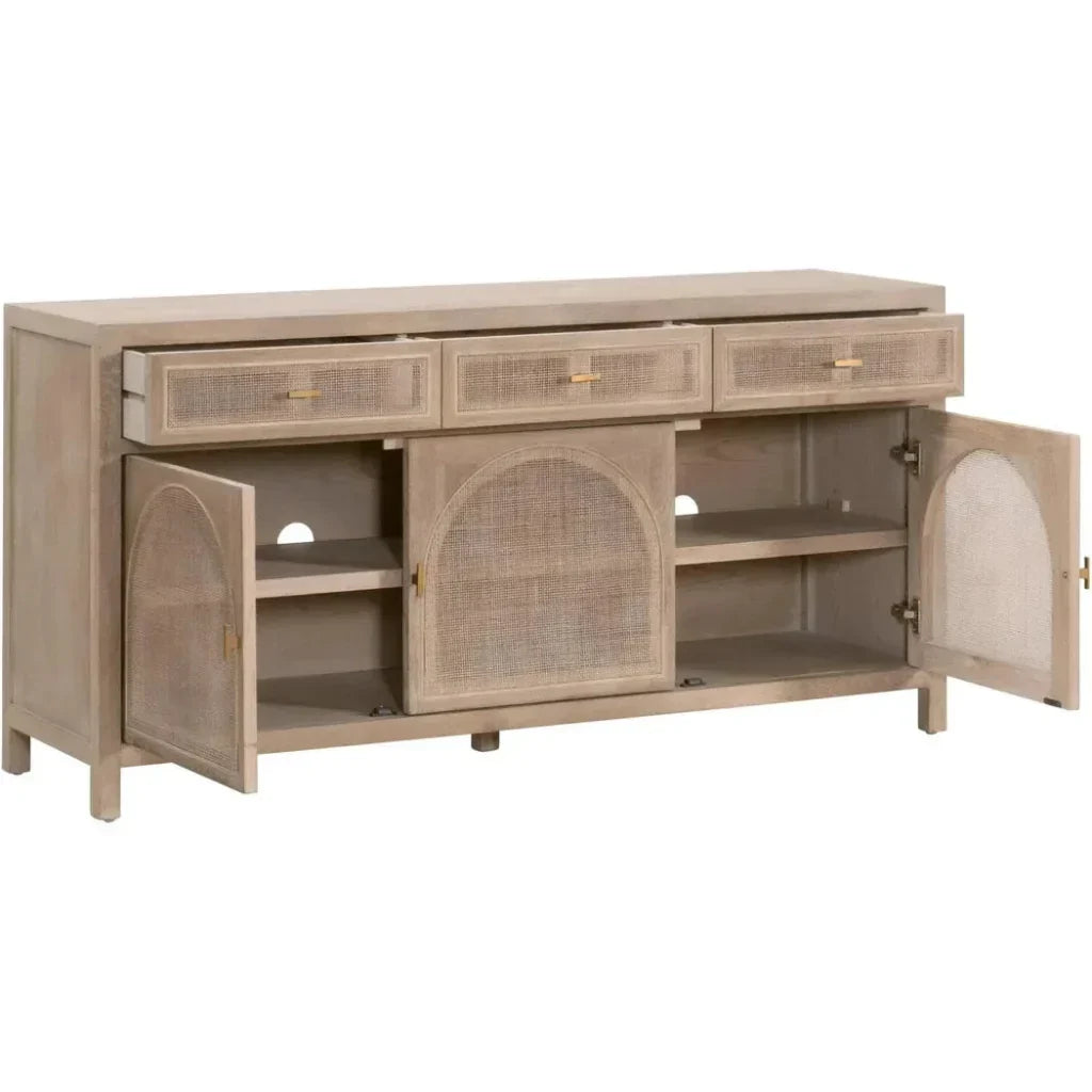 Cane Media Sideboard Smoke Oak Wood & Cane - LOOMLAN - Essentials For Living - Sideboards