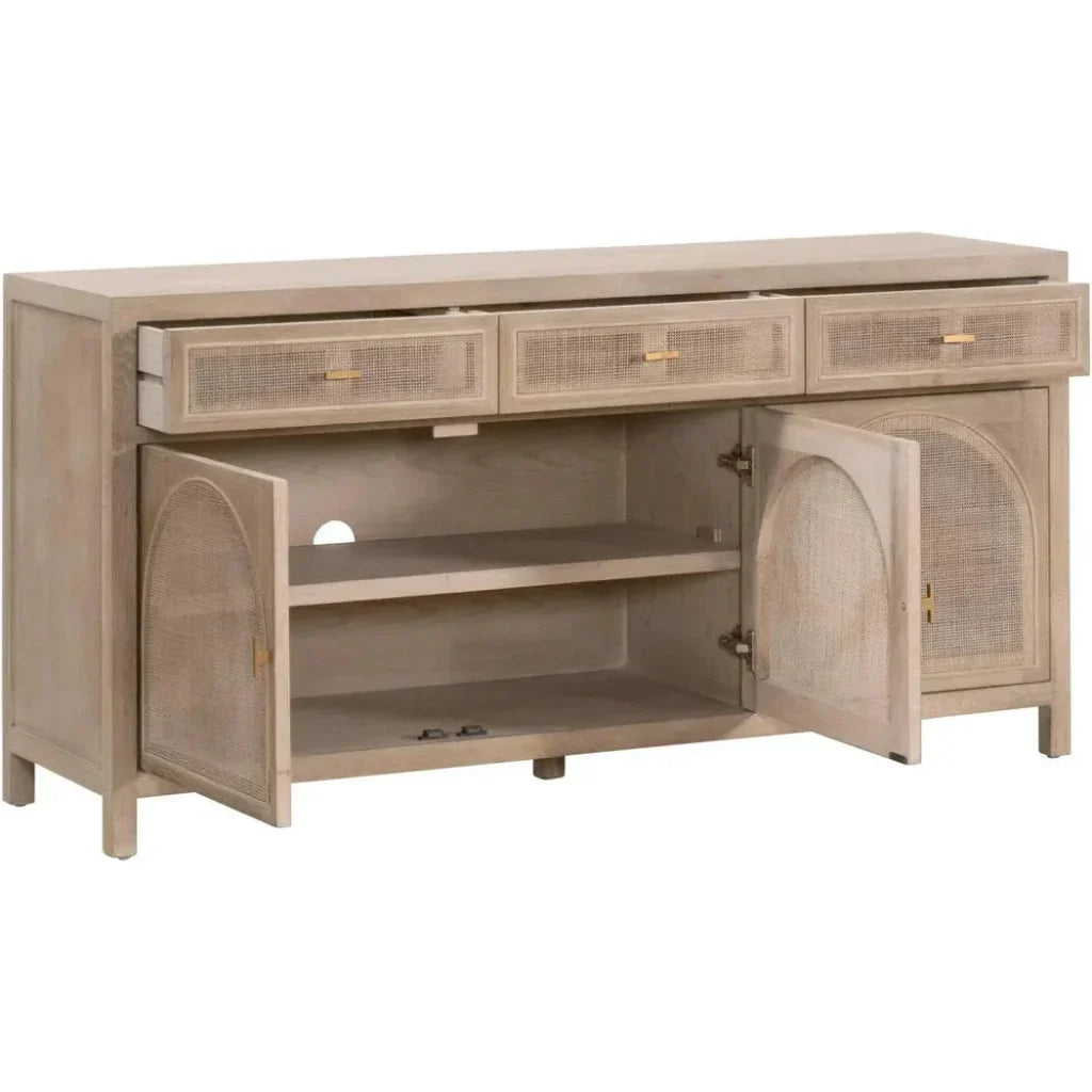 Cane Media Sideboard Smoke Oak Wood & Cane - LOOMLAN - Essentials For Living - Sideboards