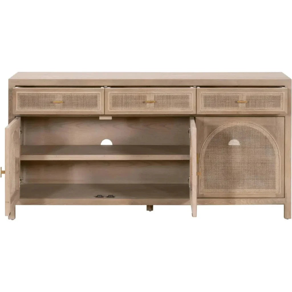 Cane Media Sideboard Smoke Oak Wood & Cane - LOOMLAN - Essentials For Living - Sideboards