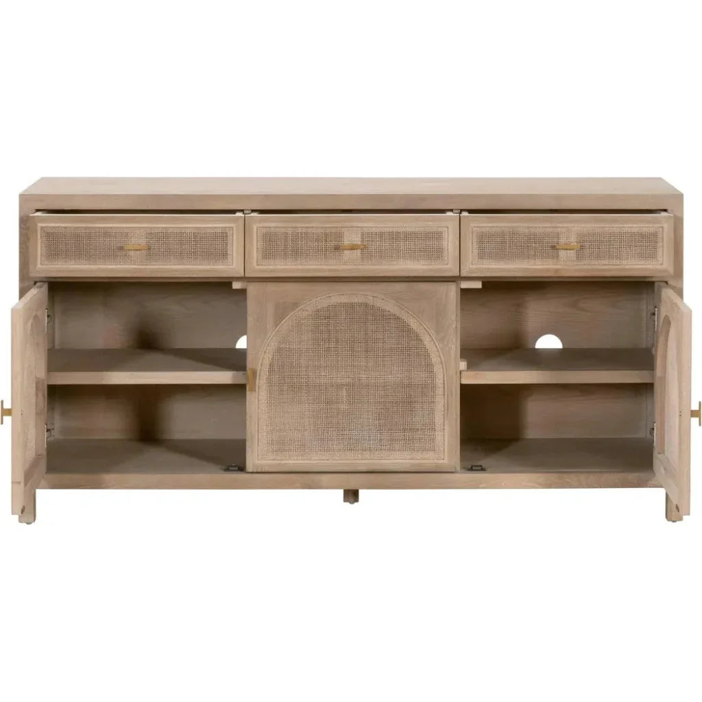 Cane Media Sideboard Smoke Oak Wood & Cane - LOOMLAN - Essentials For Living - Sideboards