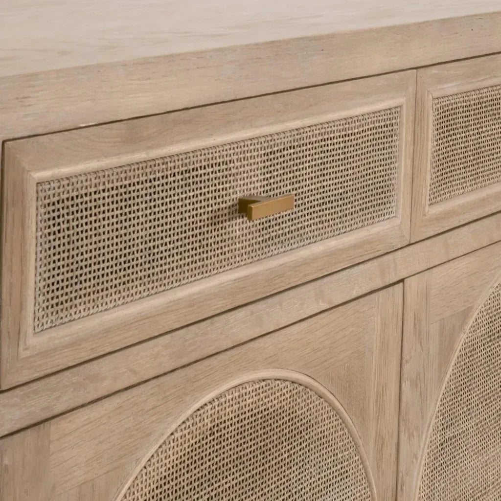 Cane Media Sideboard Smoke Oak Wood & Cane - LOOMLAN - Essentials For Living - Sideboards