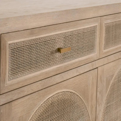 Cane Media Sideboard Smoke Oak Wood & Cane - LOOMLAN - Essentials For Living - Sideboards