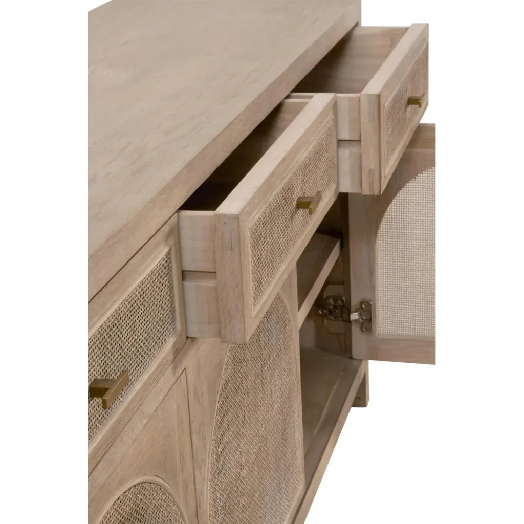 Cane Media Sideboard Smoke Oak Wood & Cane - LOOMLAN - Essentials For Living - Sideboards