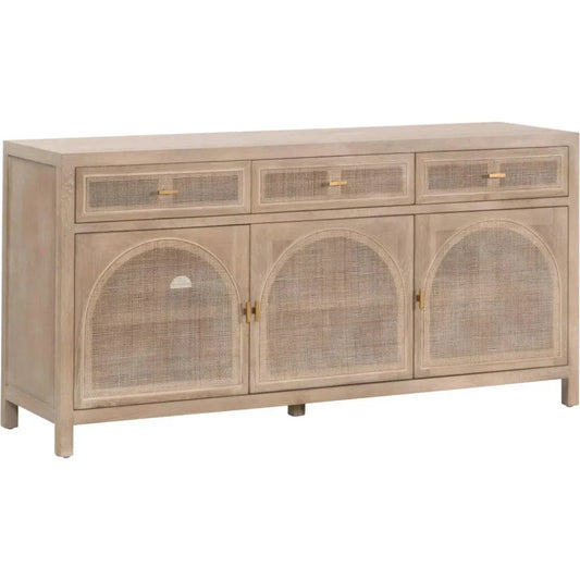 Cane Media Sideboard Smoke Oak Wood & Cane - LOOMLAN - Essentials For Living - Sideboards