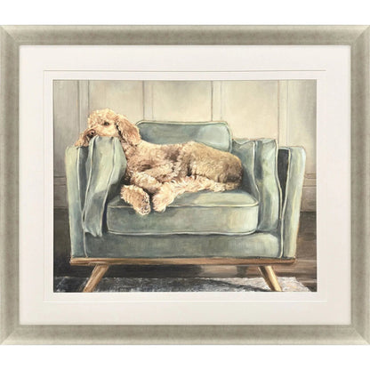 Canine Portrait Green Framed Wall Art