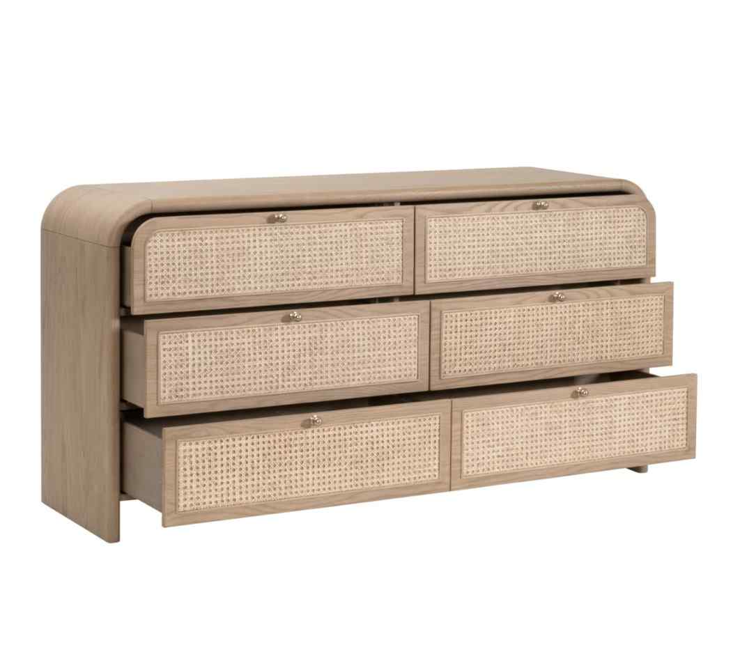 Cannes Six Drawers Wooden Double Dresser