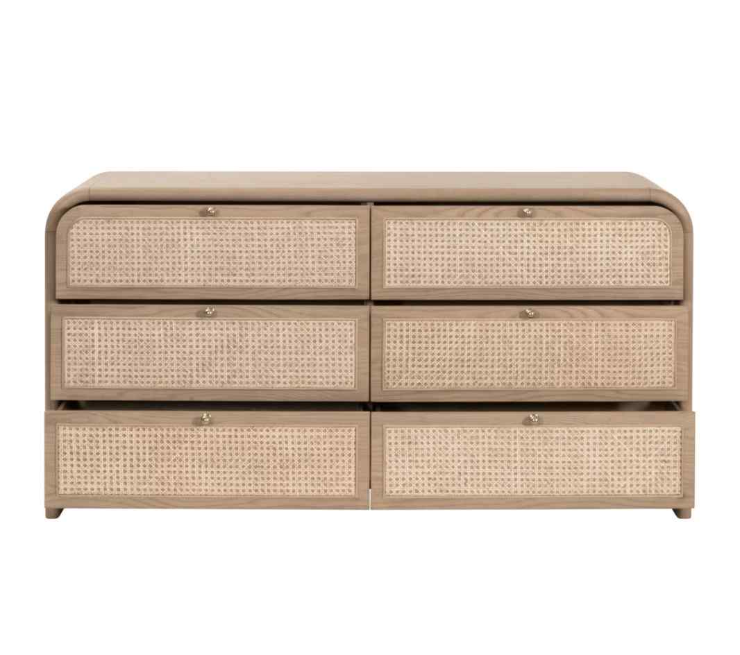 Cannes Six Drawers Wooden Double Dresser