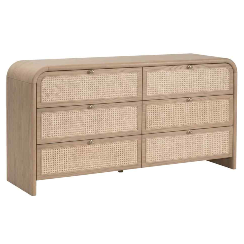 Cannes Six Drawers Wooden Double Dresser
