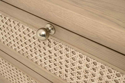 Cannes Three Drawers Wood Nightstand