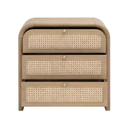 Cannes Three Drawers Wood Nightstand