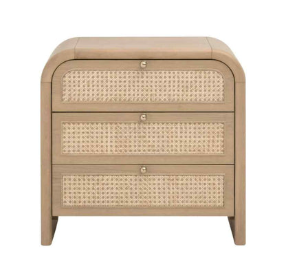 Cannes Three Drawers Wood Nightstand