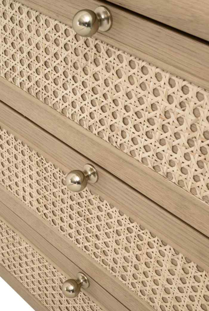 Cannes Three Drawers Wood Nightstand