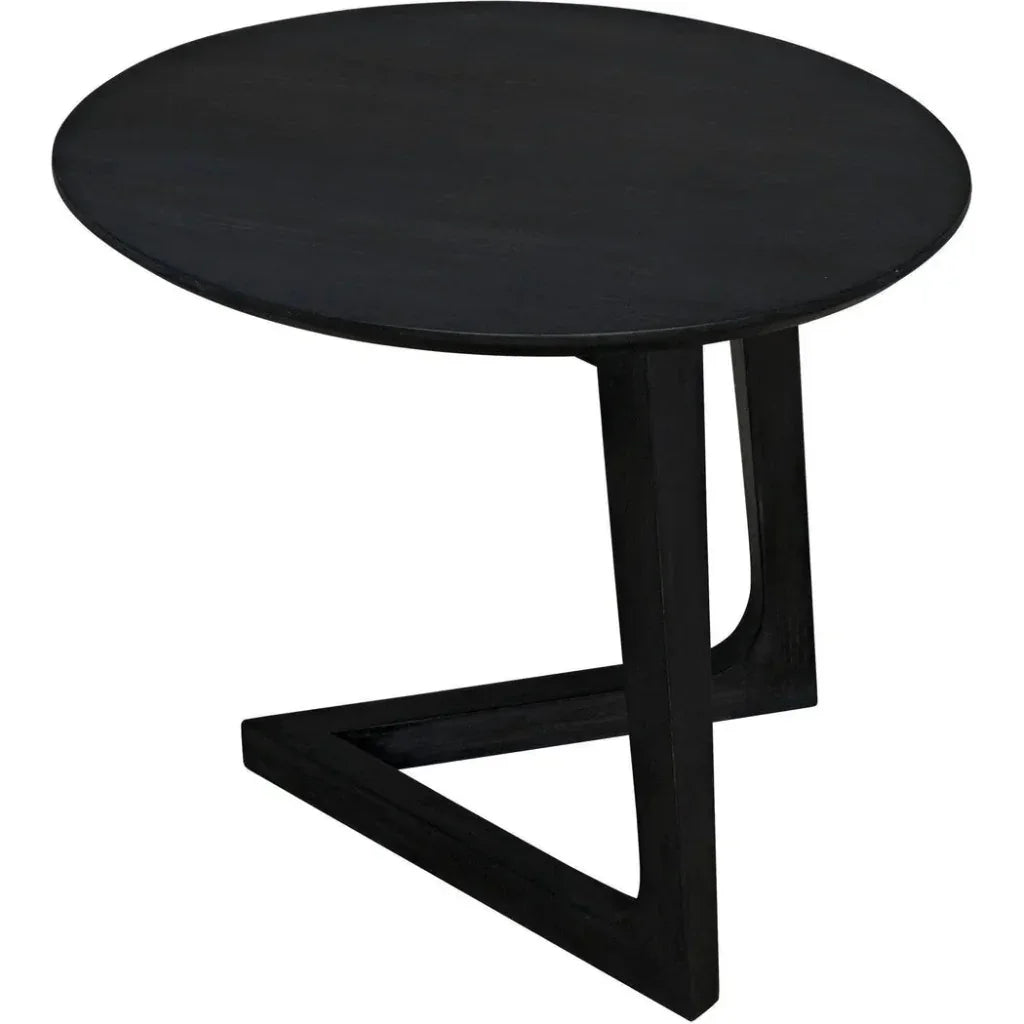 Cantilever Wood Black Oval Side Table - LOOMLAN - Noir - Side Tables