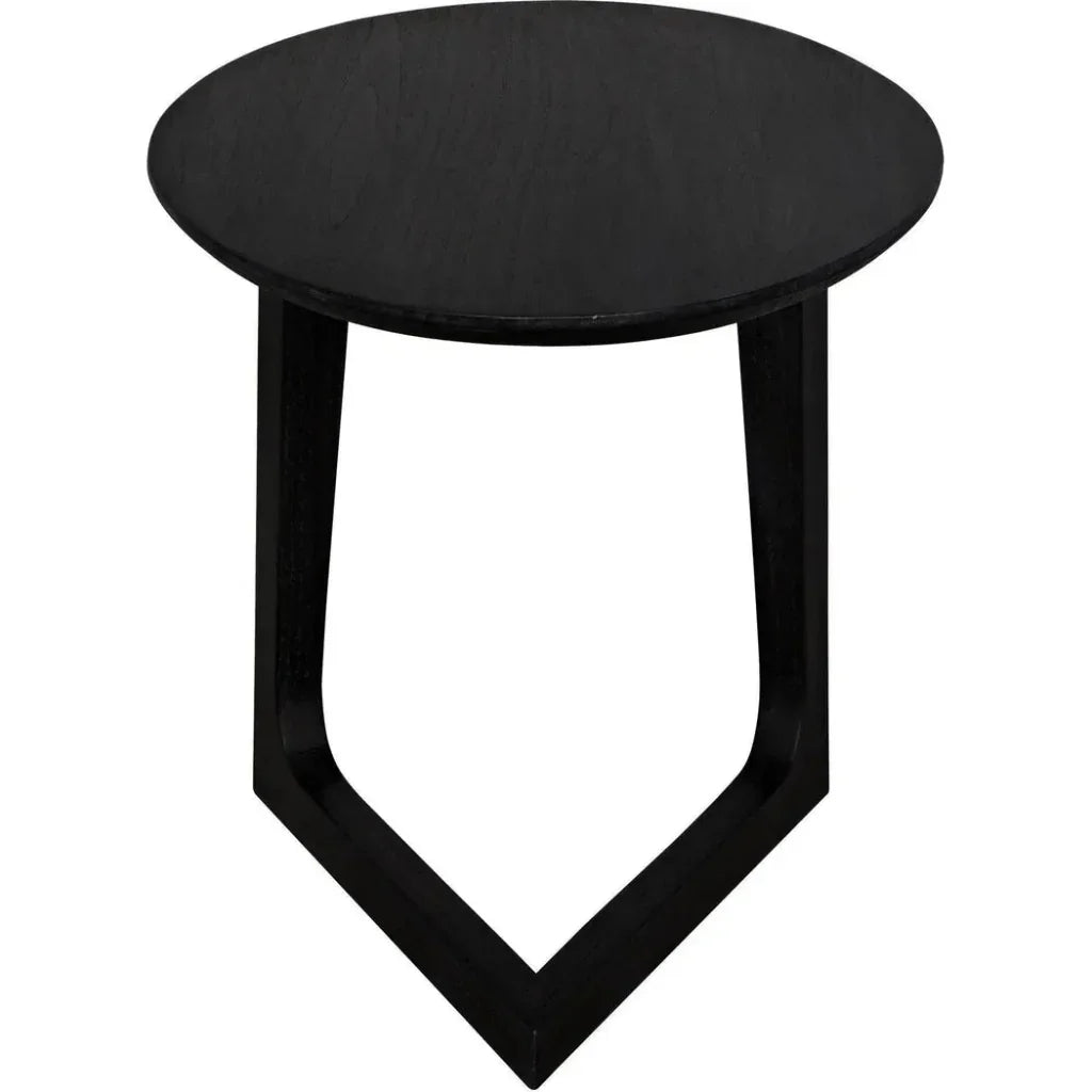 Cantilever Wood Black Oval Side Table - LOOMLAN - Noir - Side Tables