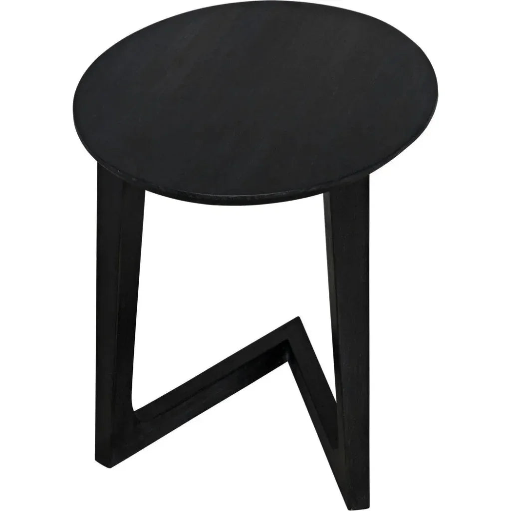 Cantilever Wood Black Oval Side Table - LOOMLAN - Noir - Side Tables
