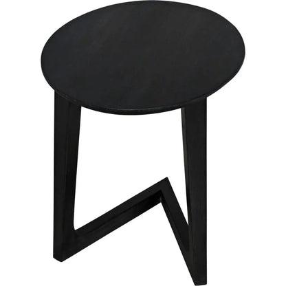Cantilever Wood Black Oval Side Table - LOOMLAN - Noir - Side Tables