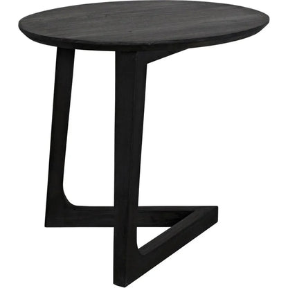 Cantilever Wood Black Oval Side Table - LOOMLAN - Noir - Side Tables
