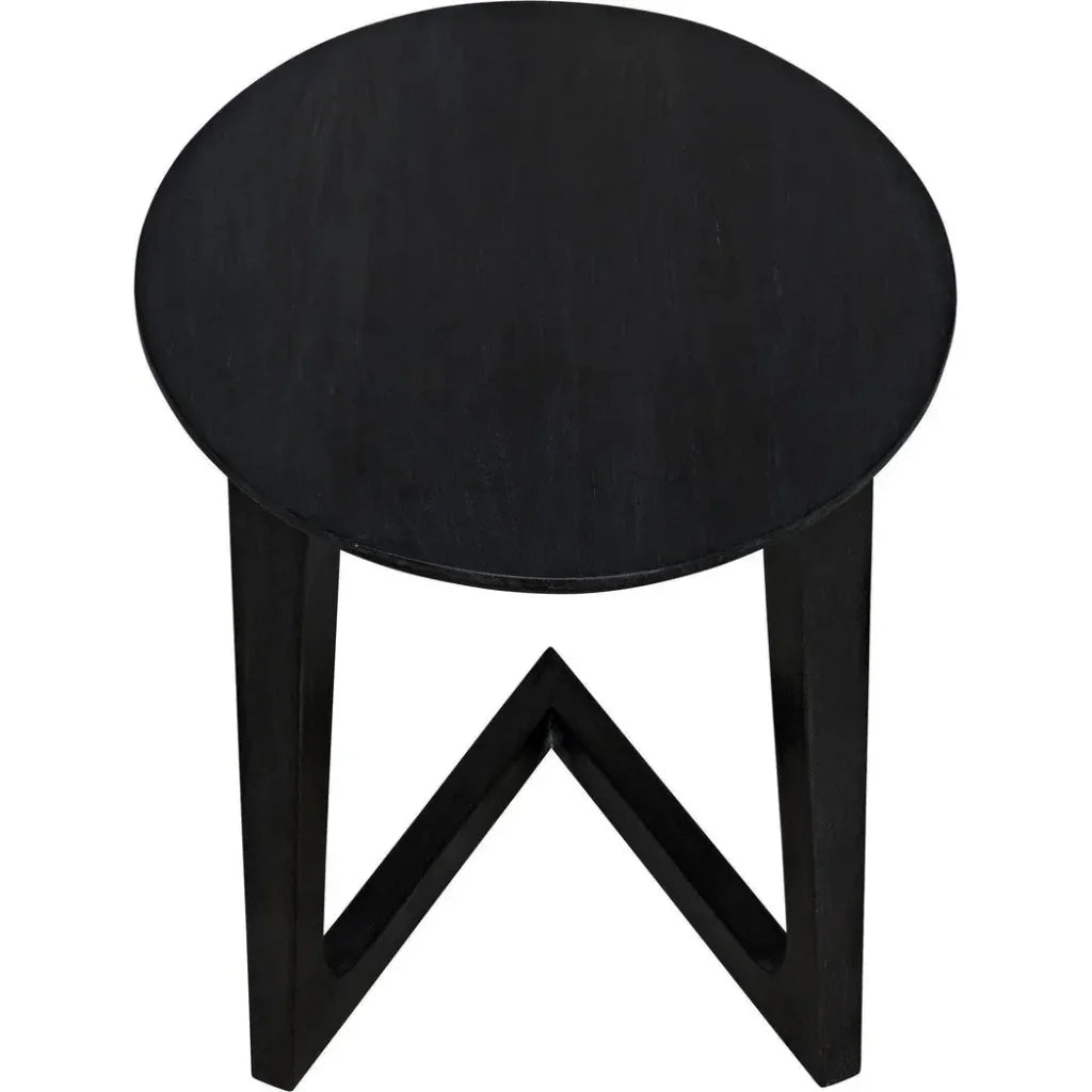 Cantilever Wood Black Oval Side Table - LOOMLAN - Noir - Side Tables