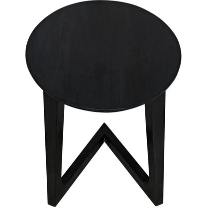 Cantilever Wood Black Oval Side Table - LOOMLAN - Noir - Side Tables