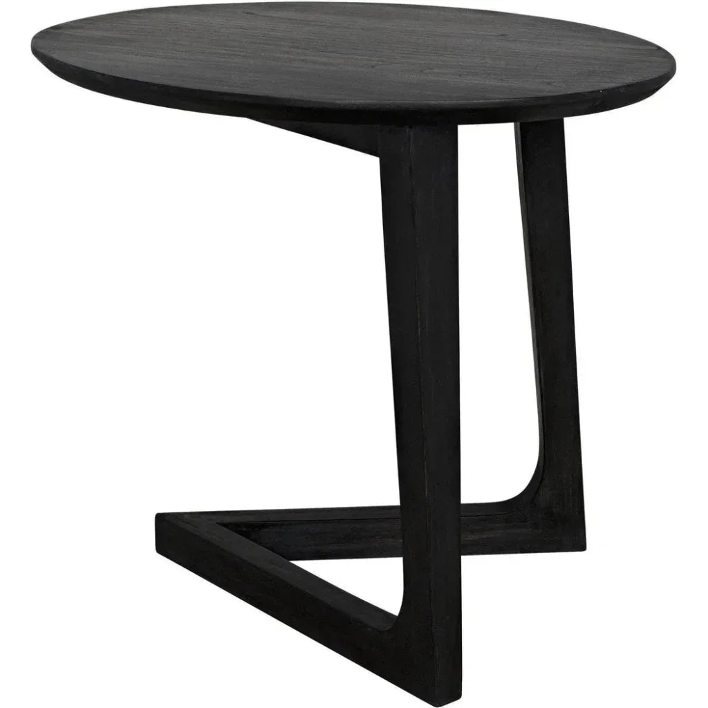 Cantilever Wood Black Oval Side Table - LOOMLAN - Noir - Side Tables