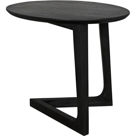 Cantilever Wood Black Oval Side Table - LOOMLAN - Noir - Side Tables