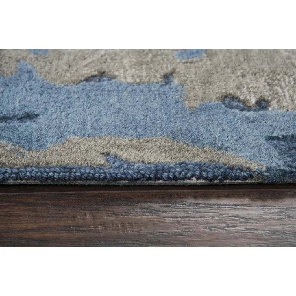 Canu Abstract Blue Large Area Rugs For Living Room - LOOMLAN - LOOMLAN - Area Rugs