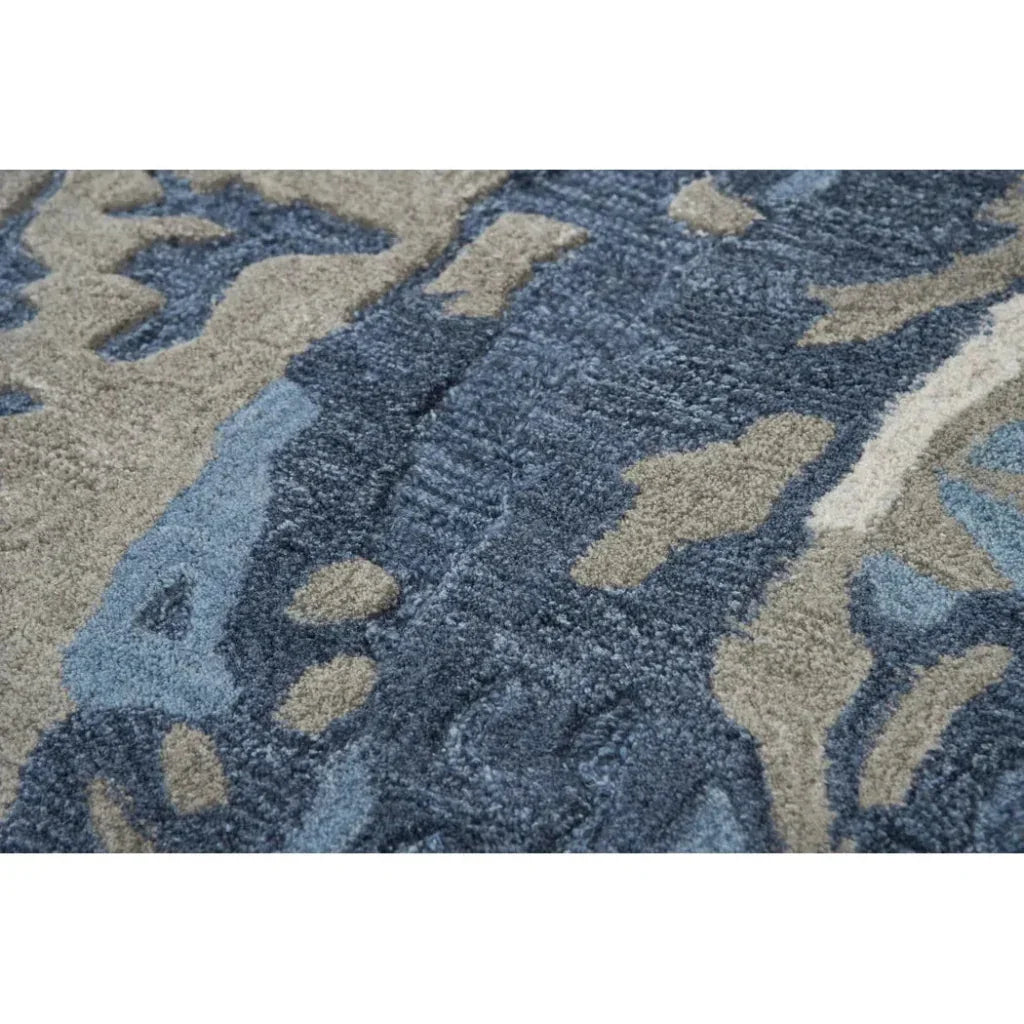 Canu Abstract Blue Large Area Rugs For Living Room - LOOMLAN - LOOMLAN - Area Rugs