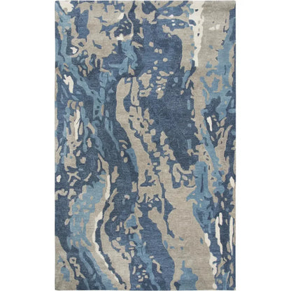 Canu Abstract Blue Large Area Rugs For Living Room - LOOMLAN - LOOMLAN - Area Rugs