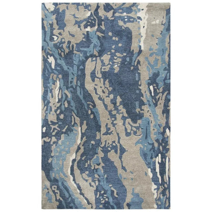 Canu Abstract Blue Large Area Rugs For Living Room - LOOMLAN - LOOMLAN - Area Rugs