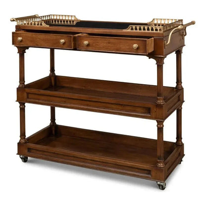 Capital Serving Cart Fruitwood Finish - LOOMLAN - Sarreid - Side Tables