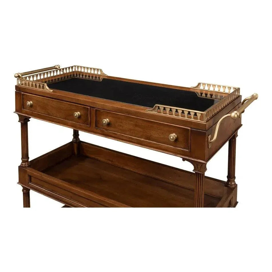 Capital Serving Cart Fruitwood Finish - LOOMLAN - Sarreid - Side Tables