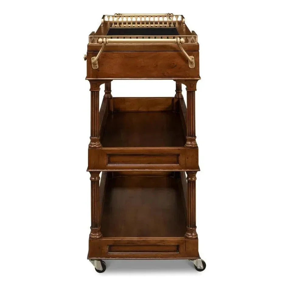 Capital Serving Cart Fruitwood Finish - LOOMLAN - Sarreid - Side Tables