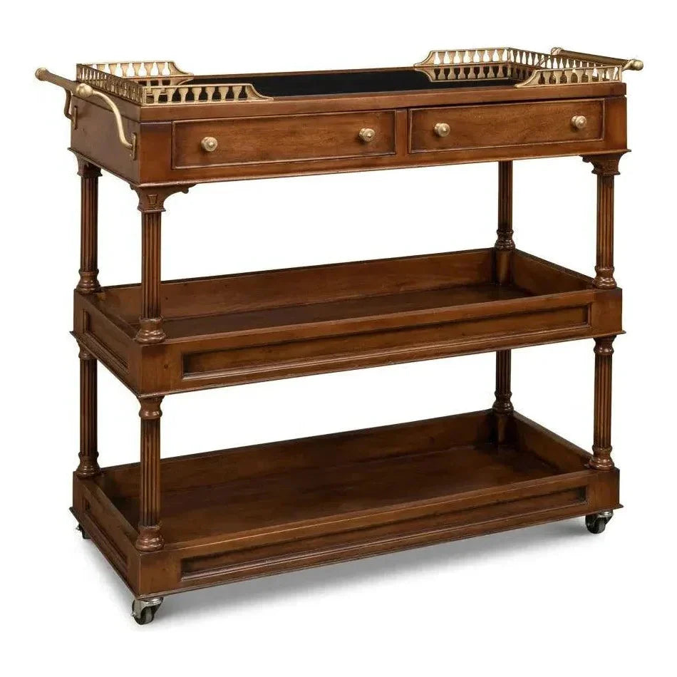 Capital Serving Cart Fruitwood Finish - LOOMLAN - Sarreid - Side Tables