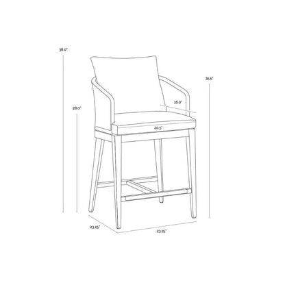 Capri Fabric Outdoor Counter Stool - LOOMLAN - SUNPAN - Counter Stools