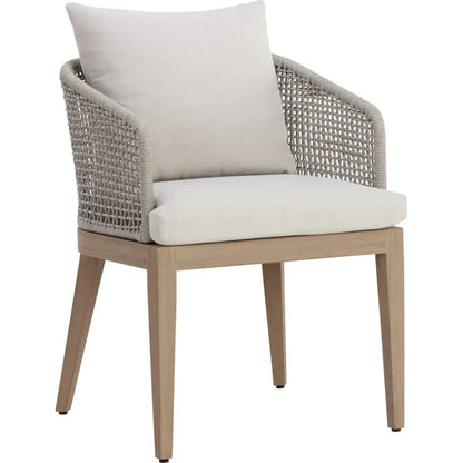 Capri Fabric Outdoor Dining Armchair-Outdoor Dining Chairs-SUNPAN-Drift Brown-Palazzo Cream-LOOMLAN