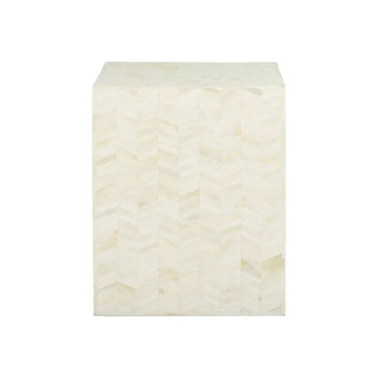 Capri Inlaid Bone Made Rectangular Side Table - LOOMLAN - Chelsea House - Side Tables