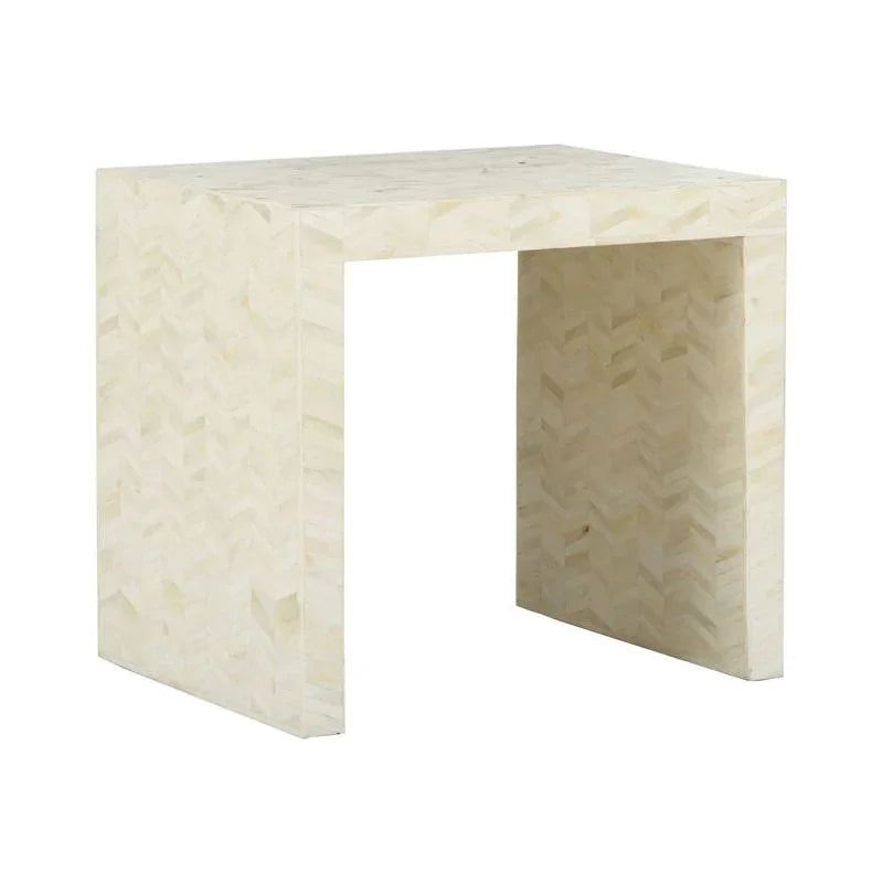 Capri Inlaid Bone Made Rectangular Side Table - LOOMLAN - Chelsea House - Side Tables