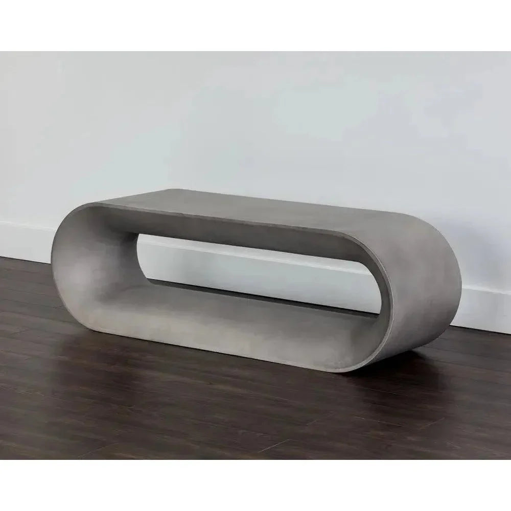 Capsule Concrete Outdoor Backless Bench-Outdoor Benches-SUNPAN-LOOMLAN
