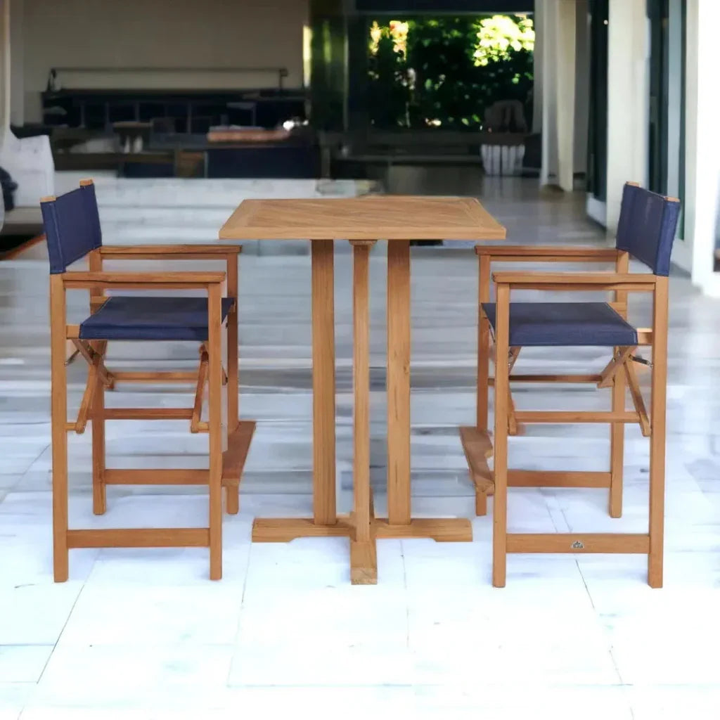 Captain Teak Outdoor Bar Armchair-Outdoor Bar Stools-HiTeak-LOOMLAN