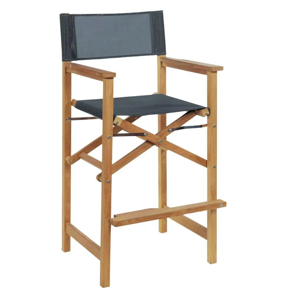 Captain Teak Outdoor Bar Armchair-Outdoor Bar Stools-HiTeak-Blue-LOOMLAN