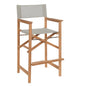 Captain Teak Outdoor Bar Armchair-Outdoor Bar Stools-HiTeak-Taupe-LOOMLAN
