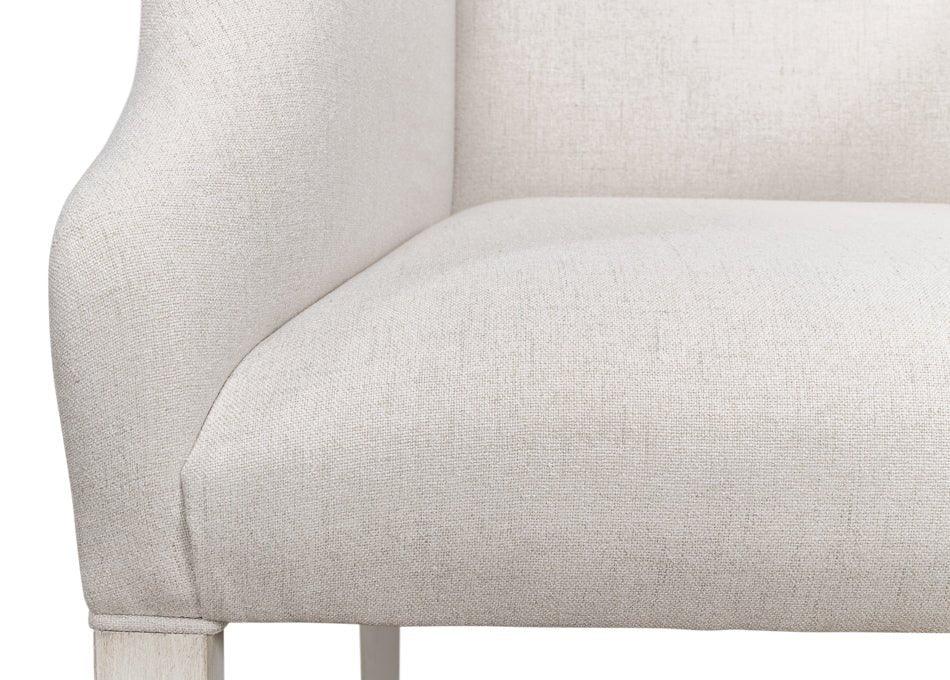 Captains Cortina White Fabric Chair - LOOMLAN - Sarreid - Club Chairs