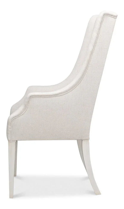 Captains Cortina White Fabric Chair - LOOMLAN - Sarreid - Club Chairs