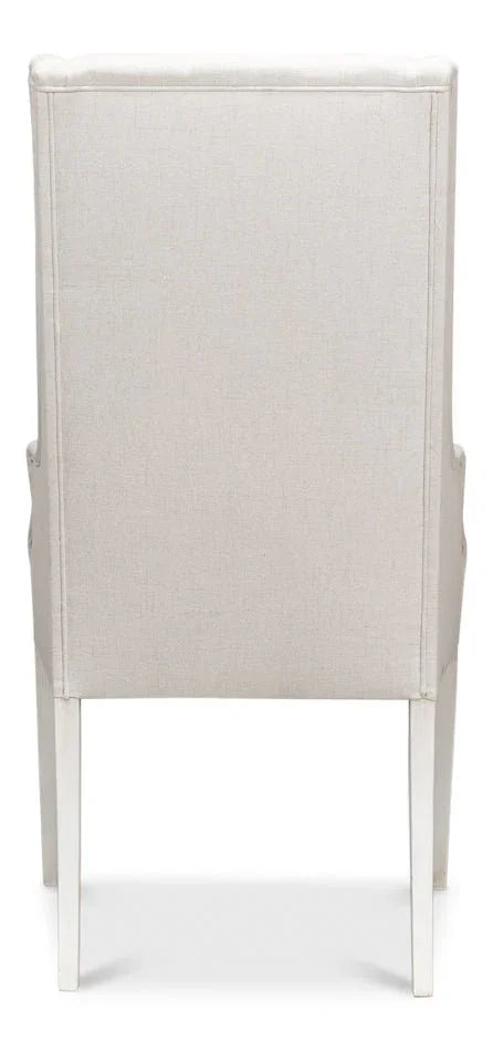 Captains Cortina White Fabric Chair - LOOMLAN - Sarreid - Club Chairs