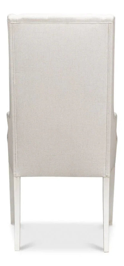 Captains Cortina White Fabric Chair - LOOMLAN - Sarreid - Club Chairs