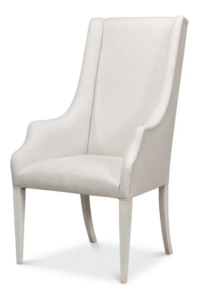 Captains Cortina White Fabric Chair - LOOMLAN - Sarreid - Club Chairs