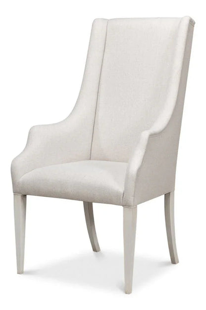 Captains Cortina White Fabric Chair - LOOMLAN - Sarreid - Club Chairs
