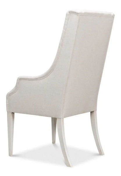 Captains Cortina White Fabric Chair - LOOMLAN - Sarreid - Club Chairs